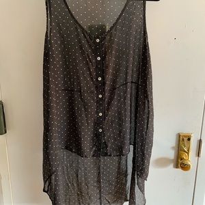 High-low chiffon tank